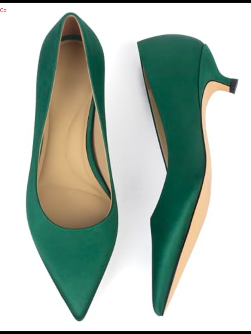 Kitten Heel Pumps for Women Satin Pointed Toe Low Heel